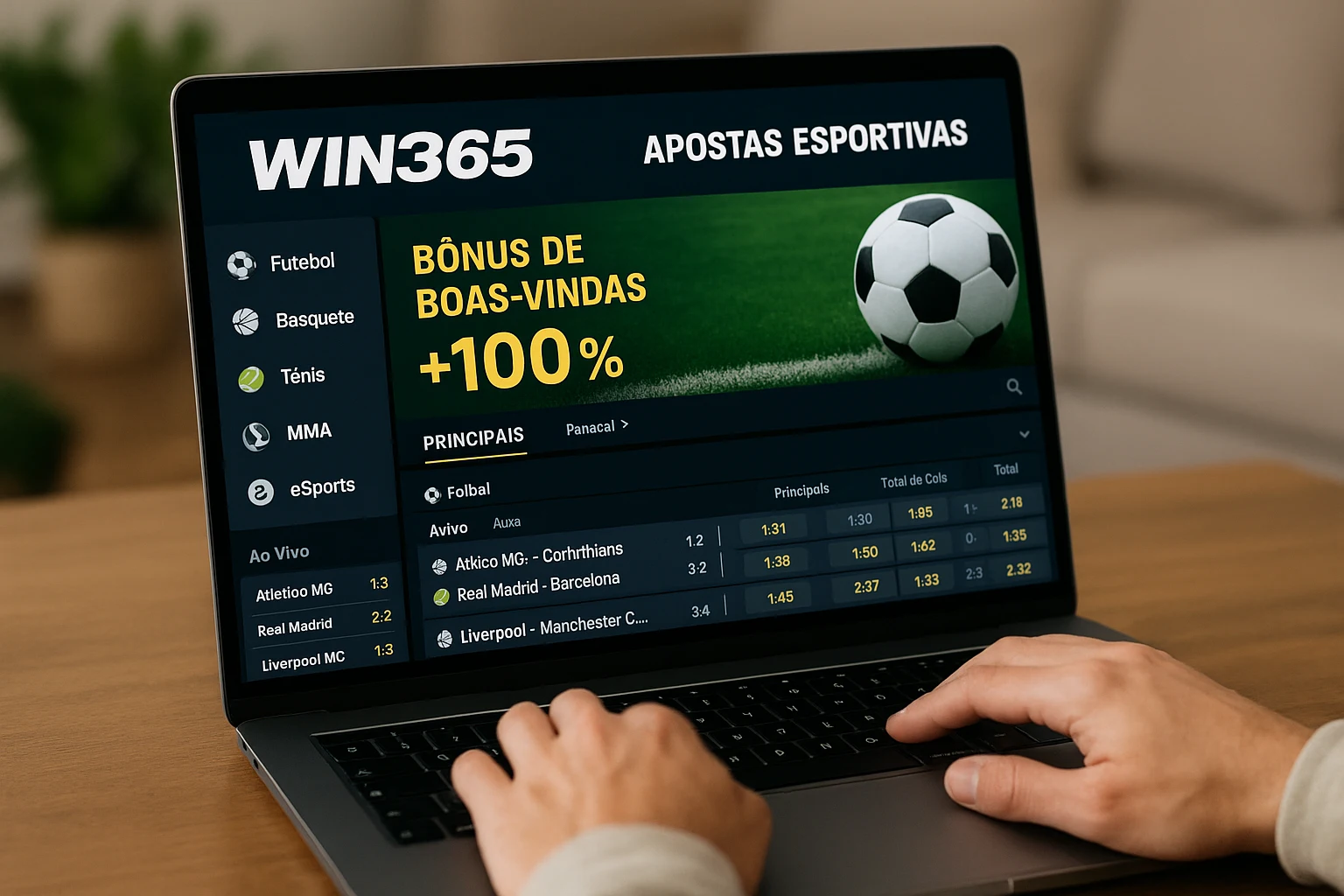 Apostas esportivas no cassino online WIN365